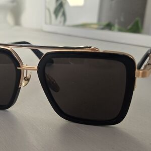 DITA Black and Gold Square Sunglasses